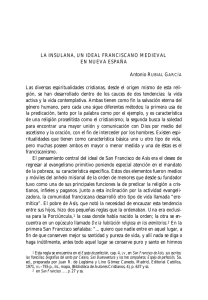 La Insulana, un ideal franciscano medieval en Nueva - E