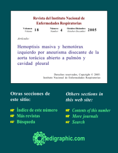 Hemoptisis masiva y hemotórax izquierdo por aneurisma disecante