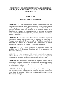 reglamento del consejo municipal de seguridad publica, publicado