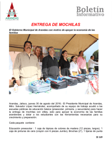 entrega de mochilas - Gobierno Municipal de Arandas, Jalisco