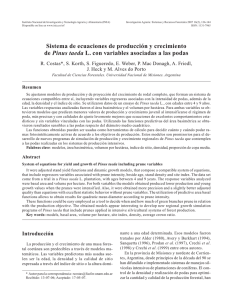 Sistema de ecuaciones de producción y crecimiento de Pinus