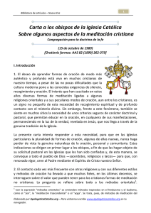Carta a los obispos de la Iglesia Católica Sobre algunos aspectos