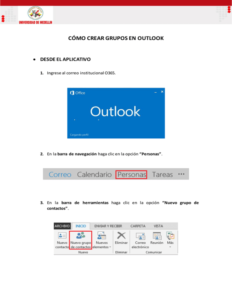 CÓMO CREAR GRUPOS EN OUTLOOK