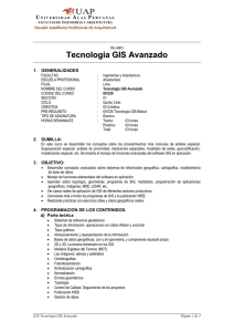 Tecnologia GIS Avanzado - Universidad Alas Peruanas