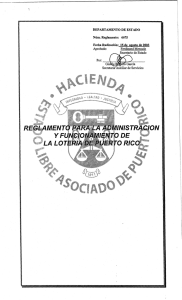 reglamento para la administracion y funcionamiento de la loteria de