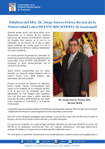 Mensaje del rector1 - Universidad Laica Vicente Rocafuerte de
