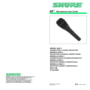 Shure BG 2.1 Microphone User Guide