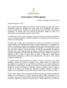 Carta pública a Pablo Iglesias