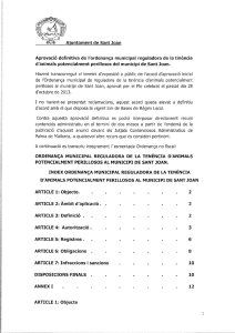 Ordenança reguladora tinència animals potencialment