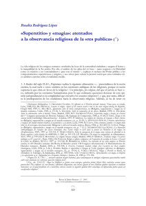 «Superstitio» y «magia»: atentados a la observancia religiosa de la