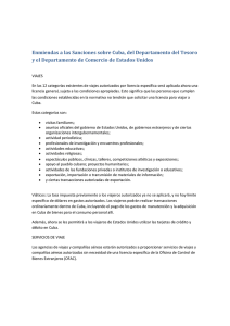 Enmiendas a las Sanciones sobre Cuba, del Departamento del