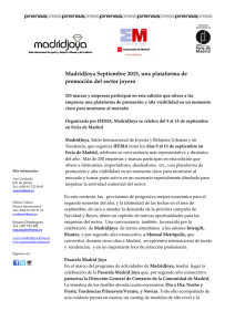 MadridJoya Septiembre 2015, una plataforma de promoción