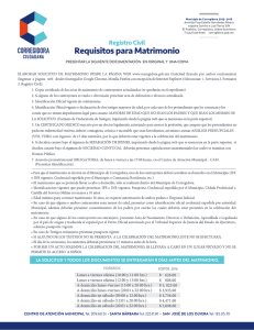 requisitos para matrimonio