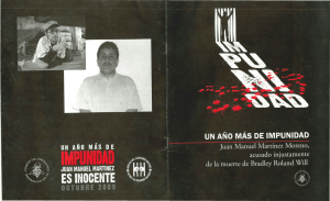 UN ANO MAs DE IMPUNIDAD Juan Manuel Martinez Moreno