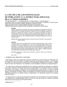 la tecnica de los potenciales de poblacion y la estructura espacial