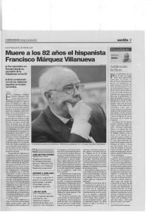 Muere a los 82 años el hispanista Francisco Márquez Villanueva