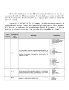 Información relacionada con las diferentes Zonas Económicas en