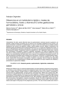 Diferencias en el metabolismo lipídico, niveles de homocisteína