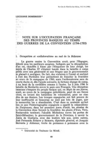 note sur l`occupation française des provinces basques au temps des