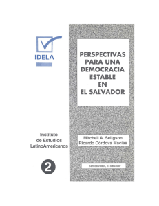 Perspectivas para una democracia estable en El Salvador