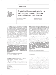 Rehabilitación neuropsicológica en pacientes con trastorno límite
