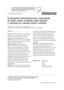 Evaluación hemodinámica y respuesta al óxido nítrico