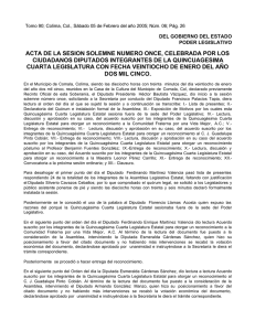 ACTA DE LA SESION SOLEMNE NUMERO ONCE, CELEBRADA