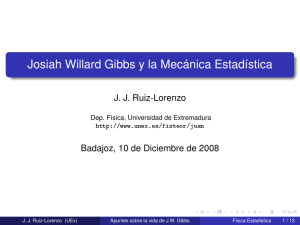 Josiah Willard Gibbs y la Mecánica Estadística