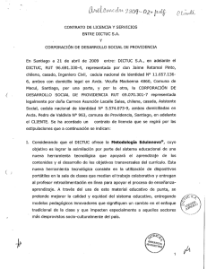 contrato de licencia y servicios entre dictuc sa . y corporación