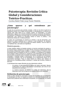 Psicoterapia: Revisión Crítica Global y Consideraciones Teórico