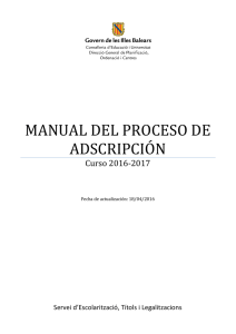 manual del proceso de adscripción - Procés d`Escolarització Curs