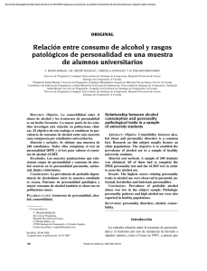 Relación entre consumo de alcohol y rasgos patológicos de