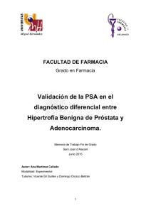 Validación de la PSA en el diagnóstico diferencial entre Hipertrofia