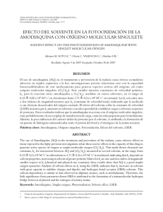 efecto del solvente en la fotooxidación de la amodiaquina con