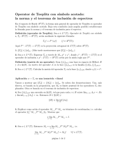 Operator de Toeplitz con s´ımbolo acotado: la norma y el teorema