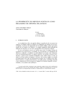 la prohibición de partidos políticos como mecanismo de defensa del