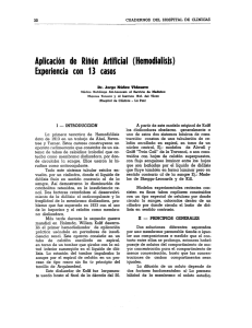 Aplicación de Riñón Artiﬁcial (Hemodialisis) Experiencia con 13 casos