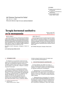 Terapia Hormonal sustitutiva en la Menopausia