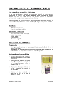 ELECTROLISIS DEL CLORURO DE COBRE (II)