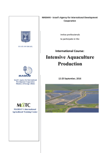 Intensive Aquaculture Production - Israeli Missions Around The World
