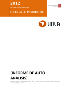 Informe de Auto análisis - Facultad de Comunicaciones y Artes