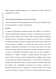 Titulo: Integración Ganadería Agricultura en una pequeña finca