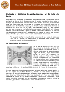 Historia y Edificios Constitucionales en la Isla de León