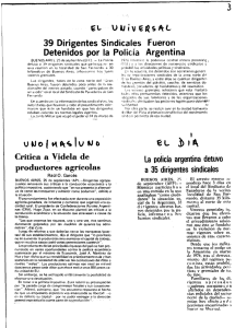 39 Dirigentes findicales fueron detenidos por la Policía Argentina.
