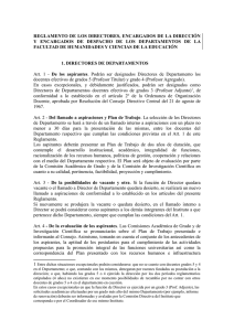 (i) reglamento de los directores, encargados de la dirección y