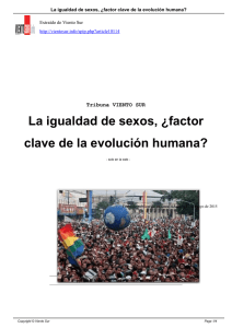 La igualdad de sexos, ¿factor clave de la evolución