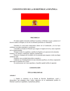 CONSTITUCIÓN DE LA III REPÚBLICA ESPAÑOLA