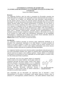 cuantificación de fenoles y flavonoides totales en extractos naturales.