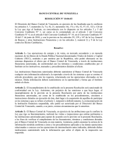 BCV. Resolución 10-06-03 - Banco Central de Venezuela