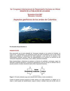 Aspectos geofísicos de los andes de Colombia
